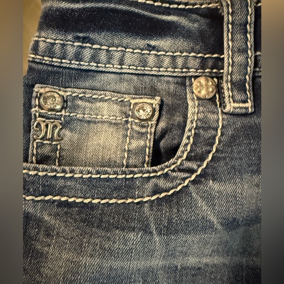 Miss Me Standard Boot bootcut jeans women's size 28 bling rhinestones - Picture 9 of 11